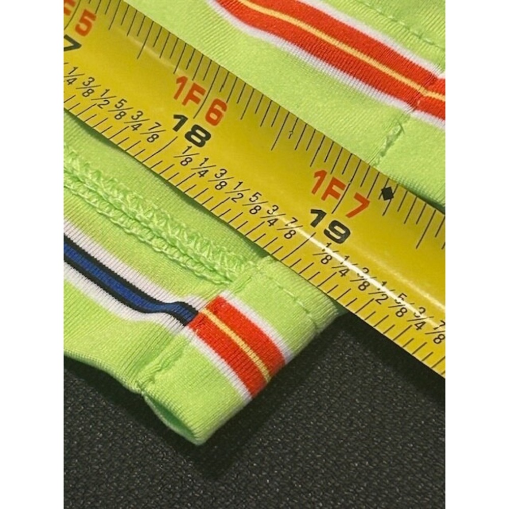Polo Ralph Lauren Men's Striped Polo Shirt Neon Green Blue Pony Short Sleeve - M - Picture 11 of 12